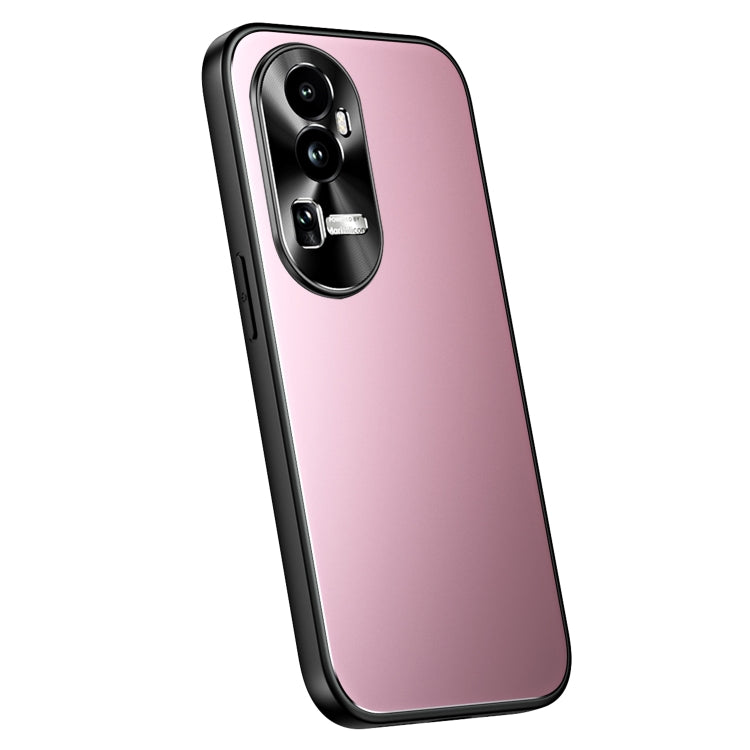 For OPPO Reno10 Pro+ Global R-JUST RJ-61 Electroplating Frosted TPU + PC Phone Case(Pink) - OPPO Cases by R-JUST | Online Shopping UK | buy2fix
