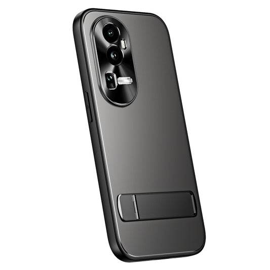 For OPPO Reno10 Pro+ Global R-JUST RJ-61 Electroplating Frosted TPU + PC Phone Case with Holder(Grey) - OPPO Cases by R-JUST | Online Shopping UK | buy2fix