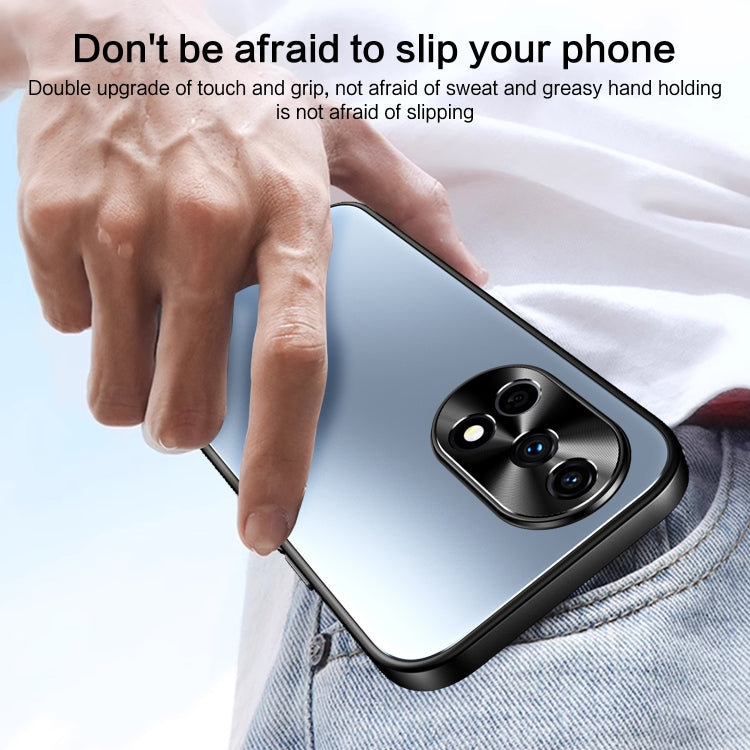 For Huawei nova 12 R-JUST RJ-61 Electroplating Frosted TPU + PC Phone Case with Holder(Blue) by R-JUST
