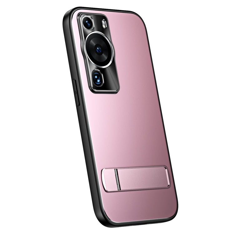 For Huawei P60 / P60 Pro R-JUST RJ-61 Electroplating Frosted TPU + PC Phone Case with Holder(Pink) - Huawei Cases by R-JUST | Online Shopping UK | buy2fix