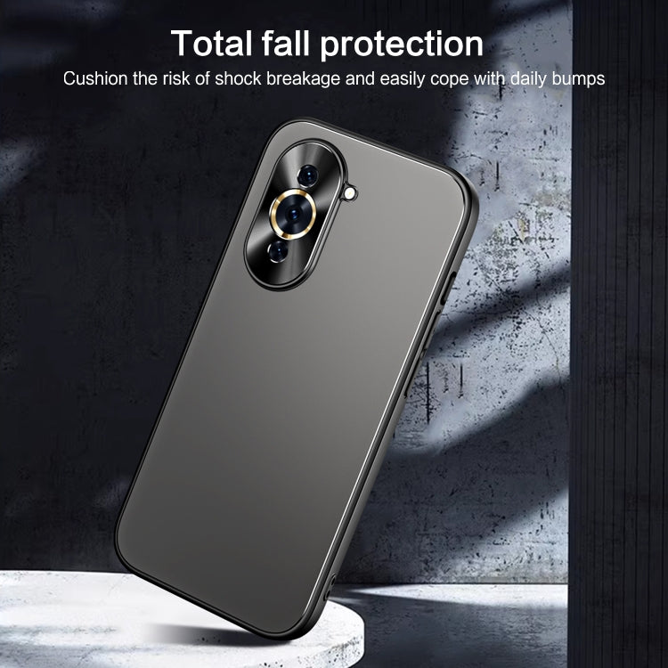 For Huawei nova 10 Pro R-JUST RJ-61 Electroplating Frosted TPU + PC Phone Case with Holder(Silver) - Huawei Cases by R-JUST | Online Shopping UK | buy2fix