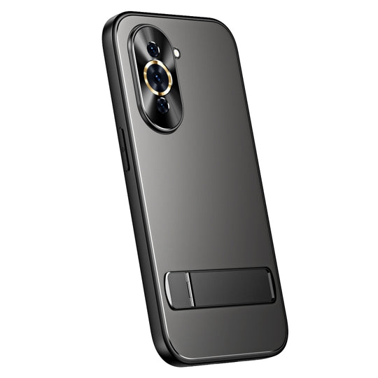 For Huawei nova 10 R-JUST RJ-61 Electroplating Frosted TPU + PC Phone Case with Holder(Grey)