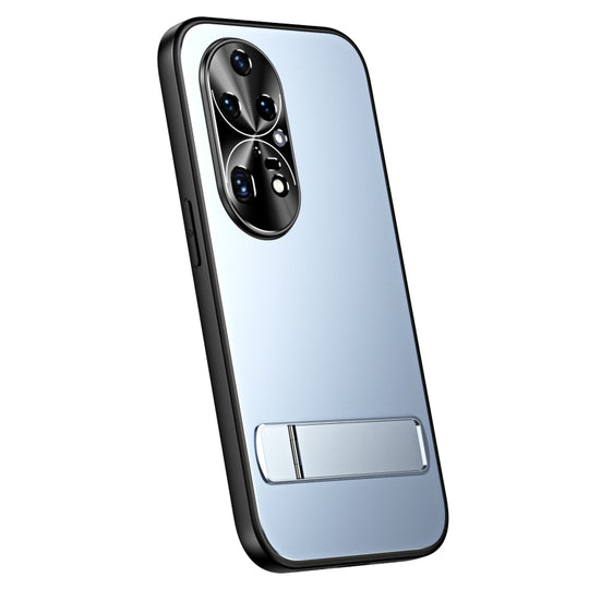 For Huawei P50 Pro R-JUST RJ-61 Electroplating Frosted TPU + PC Phone Case with Holder(Blue)