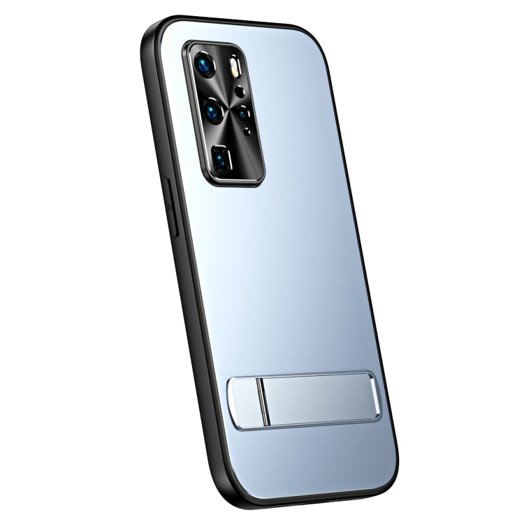 For Huawei P40 Pro R-JUST RJ-61 Electroplating Frosted TPU + PC Phone Case with Holder(Blue) - Huawei Cases by R-JUST | Online Shopping UK | buy2fix