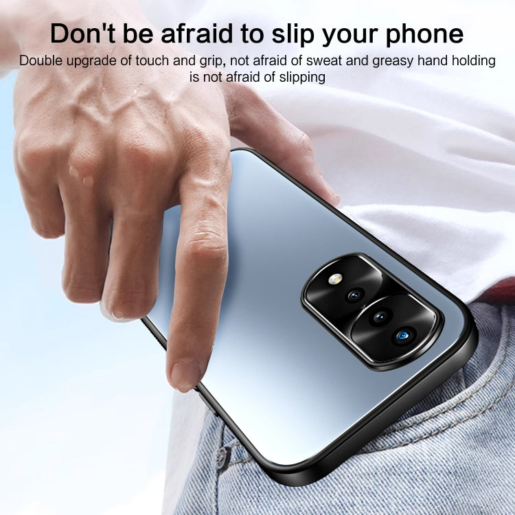 For Honor 70 R-JUST RJ-61 Electroplating Frosted TPU + PC Phone Case with Holder(Grey) by R-JUST