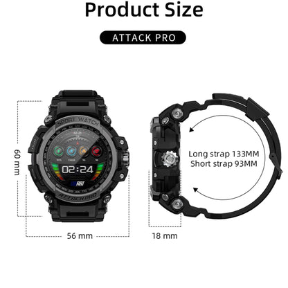 LOKMAT ATTACK 2 Pro 1.39 inch BT5.1 Smart Sport Watch, Support Bluetooth Call / Sleep / Heart Rate / Blood Pressure Health Monitor(Black Green) - Smart Watches by Lokmat | Online Shopping UK | buy2fix