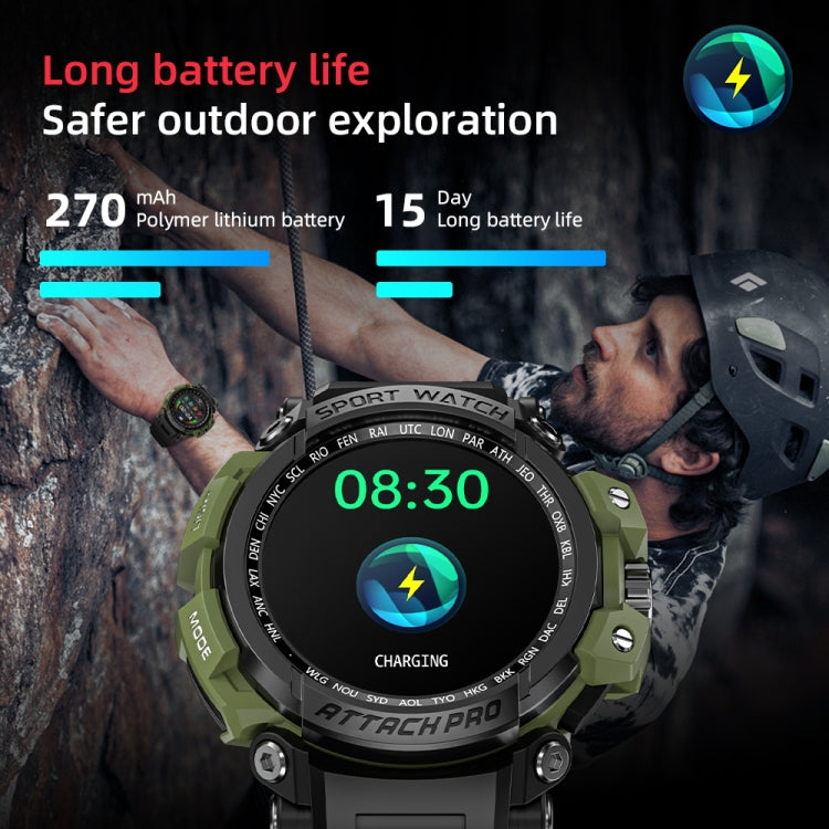 LOKMAT ATTACK Pro 1.32 inch BT5.1 Smart Sport Watch, Support Bluetooth Call / Sleep / Blood Oxygen / Heart Rate / Blood Pressure Health Monitor(Green) - Smart Watches by Lokmat | Online Shopping UK | buy2fix