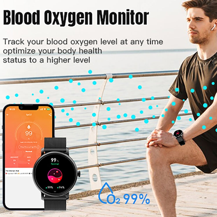 LEMFO LF35 1.43 inch AMOLED Round Screen Steel Strap Smart Watch Supports Blood Oxygen Detection(Gold) - Smart Watches by LEMFO | Online Shopping UK | buy2fix