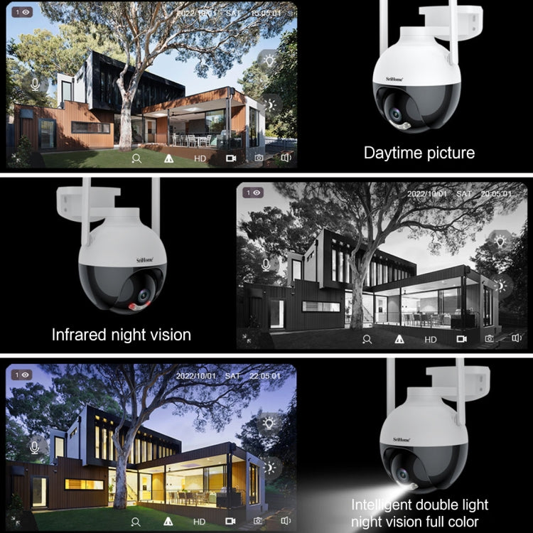 SriHome SH045 2MP DC5V IP66 Waterproof AI Auto Tracking Night Vision WiFi HD Camera(AU Plug) - Wireless Camera by SriHome | Online Shopping UK | buy2fix