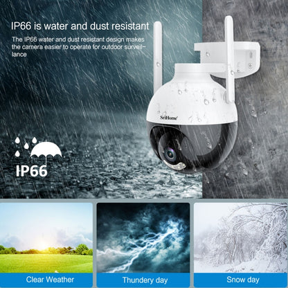 SriHome SH045 2MP DC12V IP66 Waterproof AI Auto Tracking Night Vision WiFi HD Camera(EU Plug) - Wireless Camera by SriHome | Online Shopping UK | buy2fix