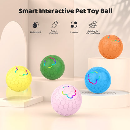 O5 Smart Pet Cat Toy Ball Luminous Yo-Yo Diameter 2.4 inches Standalone Version(Orange) - Rubber Silicone Toys by buy2fix | Online Shopping UK | buy2fix