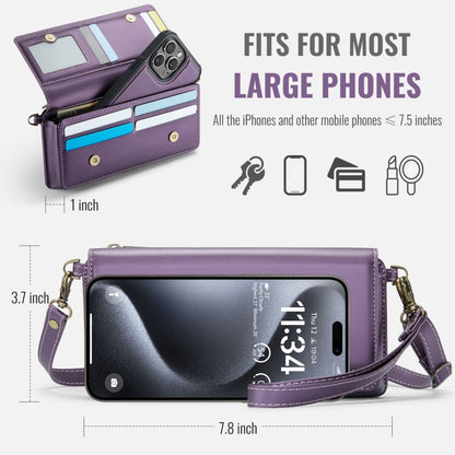CaseMe Me30 Multi Functional Diagonal Cross Bag Phone Case(Purple) by CaseMe