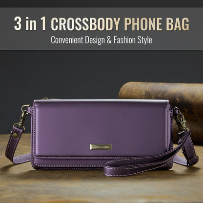 CaseMe Me30 Multi Functional Diagonal Cross Bag Phone Case(Purple) by CaseMe