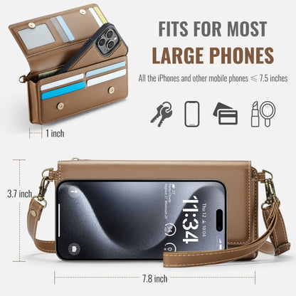 CaseMe Me30 Multi Functional Diagonal Cross Bag Phone Case(Brown) by CaseMe