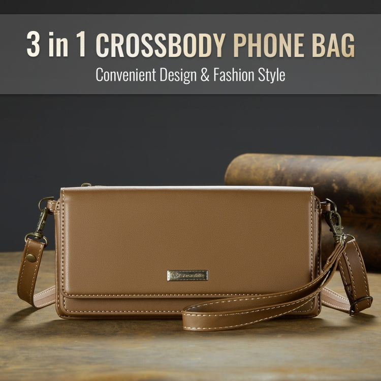 CaseMe Me30 Multi Functional Diagonal Cross Bag Phone Case(Brown) by CaseMe