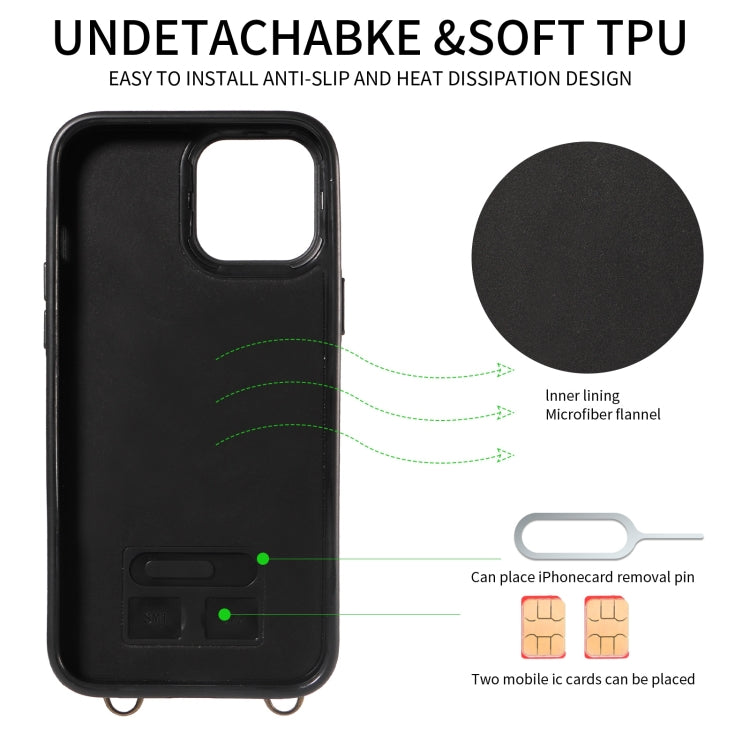 For iPhone 13 Pro Max Crossbodys Card Bag Ring Holder Leather Phone Case(Green) - iPhone 13 Pro Max Cases by buy2fix | Online Shopping UK | buy2fix