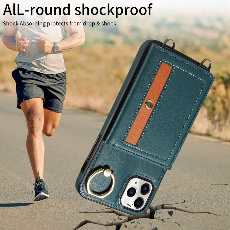For iPhone 11 Pro Max Crossbodys Card Bag Ring Holder Leather Phone Case(Green) - iPhone 11 Pro Max Cases by buy2fix | Online Shopping UK | buy2fix
