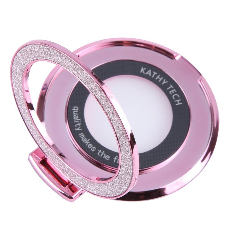 Glitter Ultra-thin Fold Plastics Phone Holder(Pink) - Ring Holder by buy2fix | Online Shopping UK | buy2fix