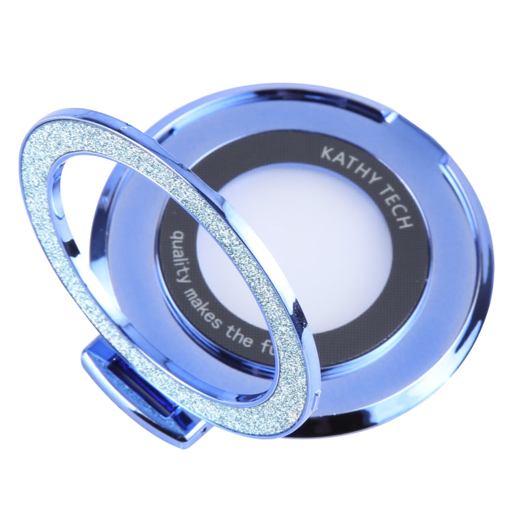 Glitter Ultra-thin Fold Plastics Phone Holder(Blue) - Ring Holder by buy2fix | Online Shopping UK | buy2fix