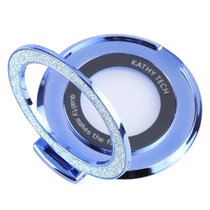 Glitter Ultra-thin Fold Plastics Phone Holder(Blue) - Ring Holder by buy2fix | Online Shopping UK | buy2fix