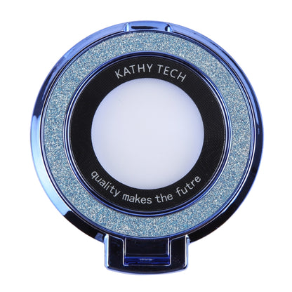 Glitter Ultra-thin Fold Plastics Phone Holder(Blue) - Ring Holder by buy2fix | Online Shopping UK | buy2fix