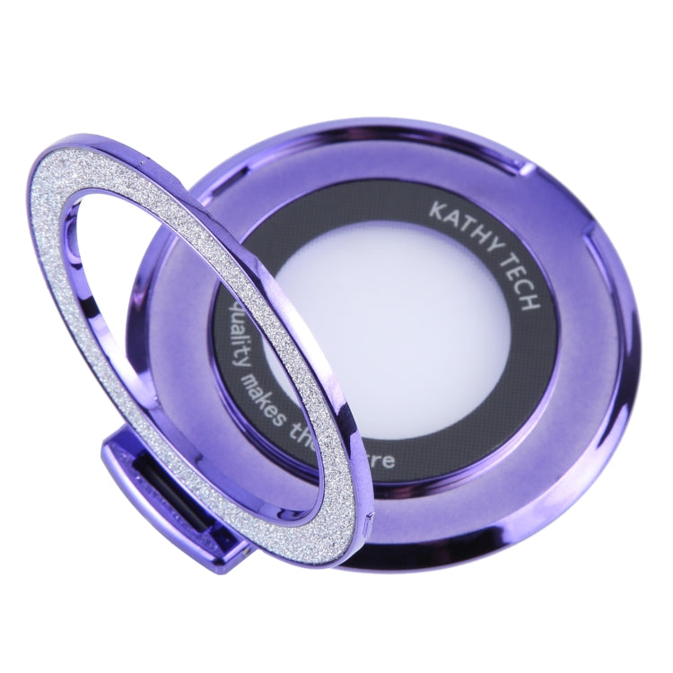 Glitter Ultra-thin Fold Plastics Phone Holder(Purple) - Ring Holder by buy2fix | Online Shopping UK | buy2fix