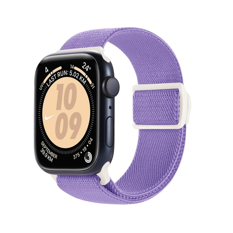 For Apple Watch Ultra 2 49mm Carbon Fiber Texture Snap Buckle Nylon Watch Band(Purple) - Watch Bands by buy2fix | Online Shopping UK | buy2fix