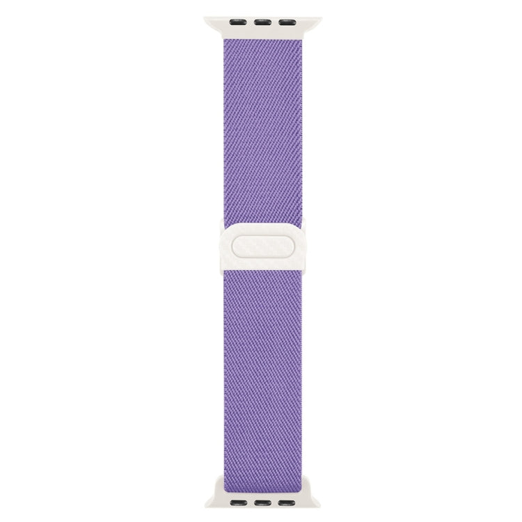 For Apple Watch Ultra 2 49mm Carbon Fiber Texture Snap Buckle Nylon Watch Band(Purple) - Watch Bands by buy2fix | Online Shopping UK | buy2fix