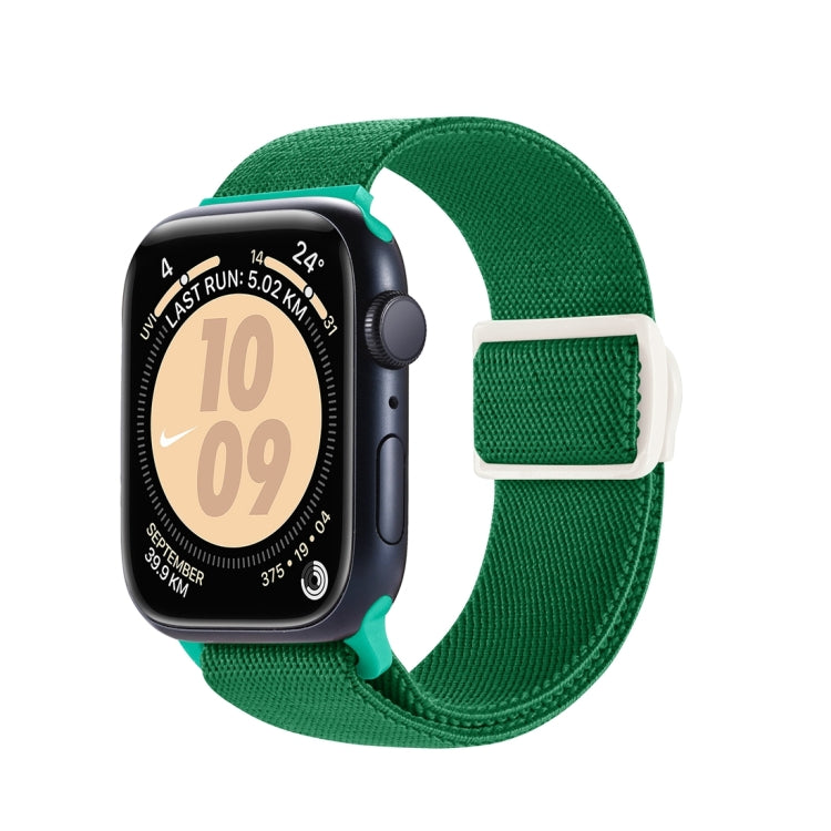 For Apple Watch Ultra 49mm Carbon Fiber Texture Snap Buckle Nylon Watch Band(Green) - Watch Bands by buy2fix | Online Shopping UK | buy2fix