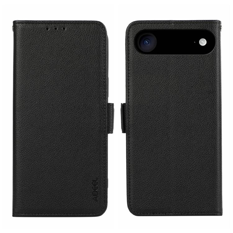 For iPhone 17 Air ABEEL Side-Magnetic Litchi Pattern Leather RFID Phone Case(Black) - iPhone 17 Air Cases by buy2fix | Online Shopping UK | buy2fix