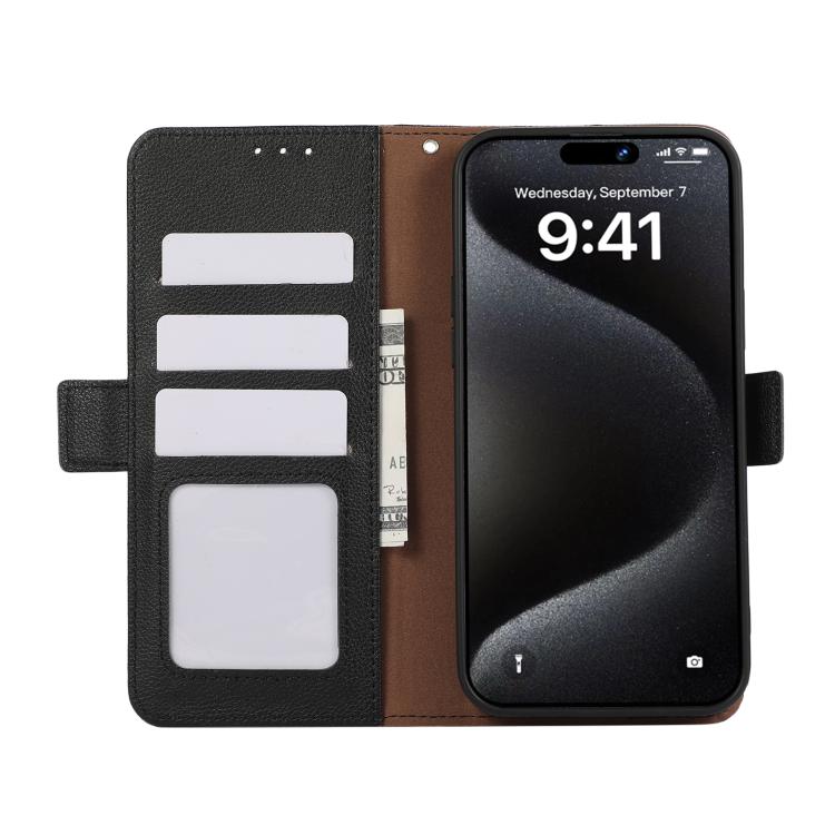 For iPhone 17 Air ABEEL Side-Magnetic Litchi Pattern Leather RFID Phone Case(Black) - iPhone 17 Air Cases by buy2fix | Online Shopping UK | buy2fix