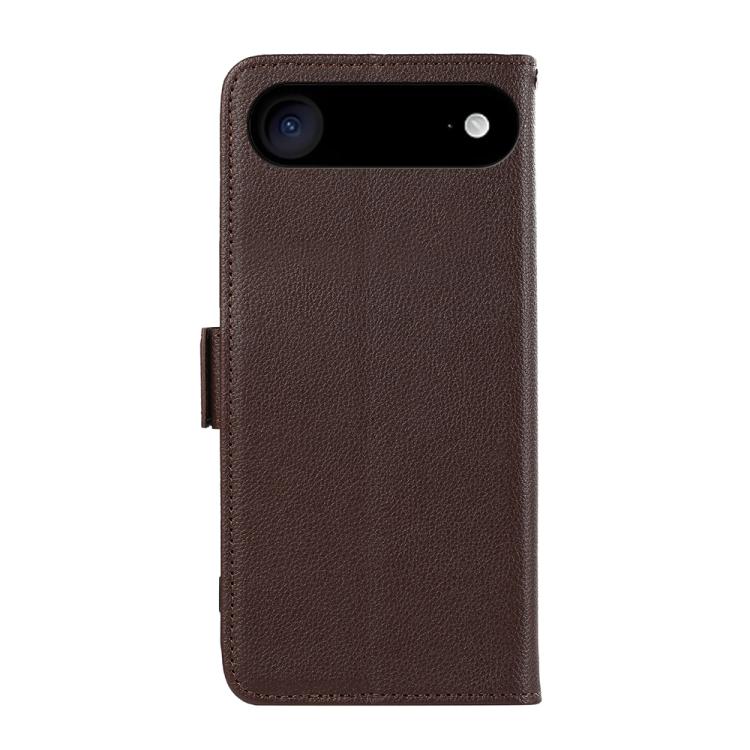For iPhone Air ABEEL Side-Magnetic Litchi Pattern Leather RFID Phone Case(Brown) - iPhone Air Cases by buy2fix | Online Shopping UK | buy2fix