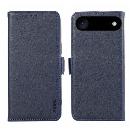 For iPhone Air ABEEL Side-Magnetic Litchi Pattern Leather RFID Phone Case(Blue) - iPhone Air Cases by buy2fix | Online Shopping UK | buy2fix