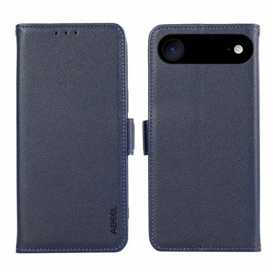 For iPhone Air ABEEL Side-Magnetic Litchi Pattern Leather RFID Phone Case(Blue) - iPhone Air Cases by buy2fix | Online Shopping UK | buy2fix