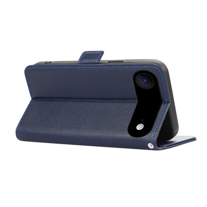 For iPhone Air ABEEL Side-Magnetic Litchi Pattern Leather RFID Phone Case(Blue) - iPhone Air Cases by buy2fix | Online Shopping UK | buy2fix