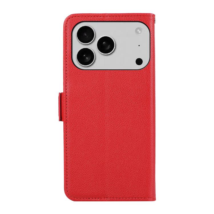 For iPhone 17 Pro ABEEL Side-Magnetic Litchi Pattern Leather RFID Phone Case(Red) - iPhone 17 Pro Cases by buy2fix | Online Shopping UK | buy2fix
