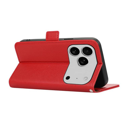 For iPhone 17 Pro ABEEL Side-Magnetic Litchi Pattern Leather RFID Phone Case(Red) - iPhone 17 Pro Cases by buy2fix | Online Shopping UK | buy2fix