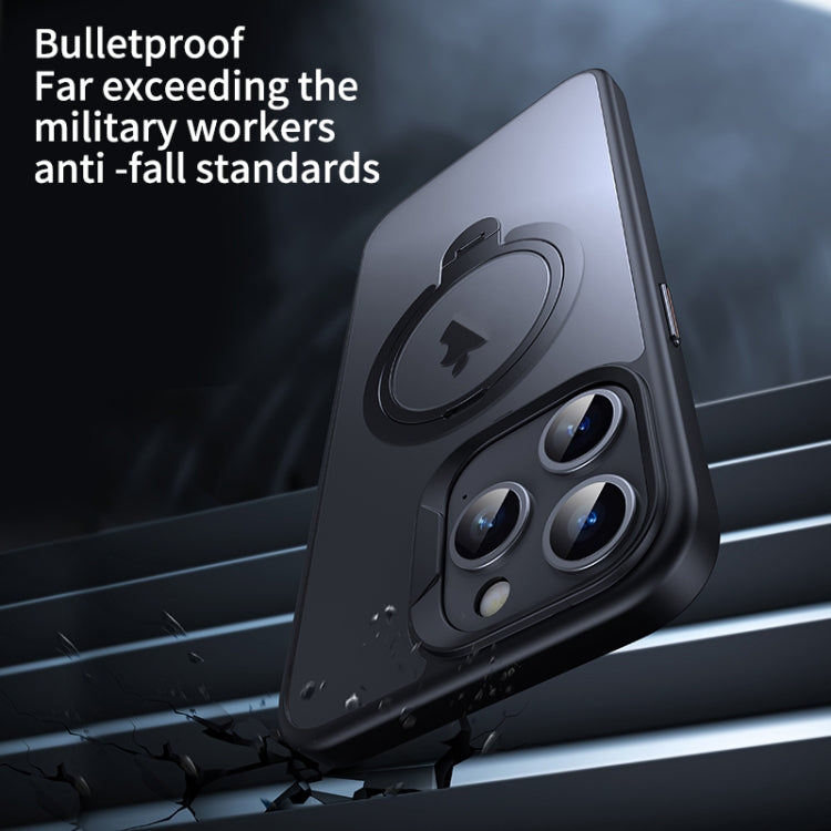 For iPhone 15 Plus / 14 Plus Double Ring MagSafe Magnetic Holder Phone Case(Matte Blue) - iPhone 15 Plus Cases by buy2fix | Online Shopping UK | buy2fix