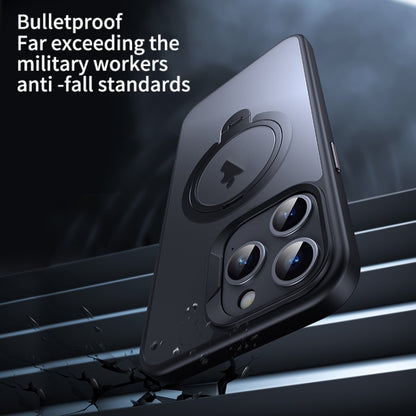 For iPhone 13 Pro Max Double Ring MagSafe Magnetic Holder Phone Case(Matte Grey) - iPhone 13 Pro Max Cases by buy2fix | Online Shopping UK | buy2fix