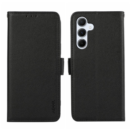 For Samsung Galaxy A35 5G ABEEL Side-Magnetic Litchi Pattern Leather RFID Phone Case(Black)