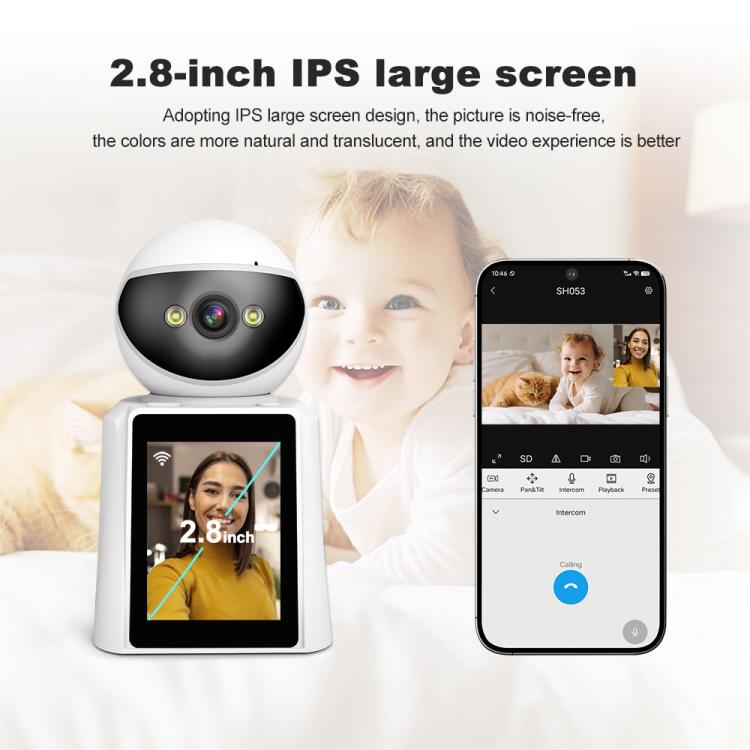 Srihome SH053 4MP 2.8 inch IPS Screen Smart Video Calling IP Camera Baby Monitor(US Plug) by SriHome