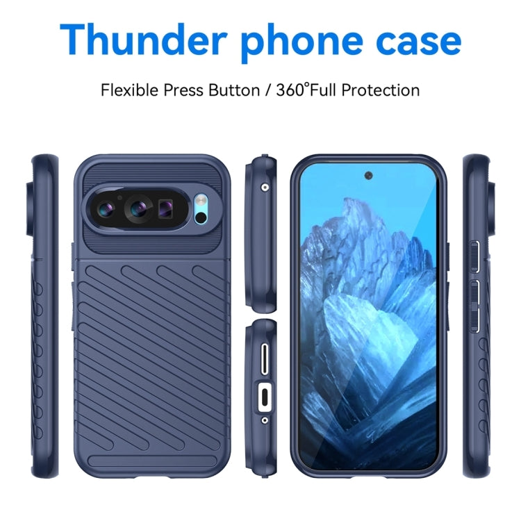 For Google Pixel 9 Thunderbolt Shockproof TPU Phone Case(Blue) by buy2fix