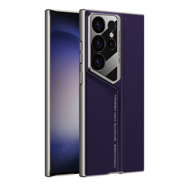 For Samsung Galaxy S24 Ultra 5G GKK Blade Ultra-thin Leather Full Coverage Phone Case(Purple) - Galaxy S24 Ultra 5G Cases by GKK | Online Shopping UK | buy2fix