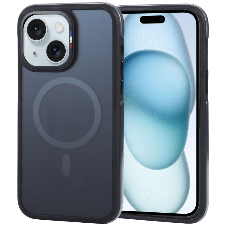 For iPhone 15 TGVIS Vigor Series Airbag MagSafe Magnetic Phone Case(Gradient Black) - iPhone 15 Cases by TGVIS | Online Shopping UK | buy2fix