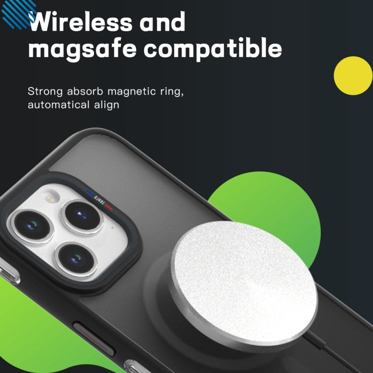 For iPhone 15 TGVIS Vigor Series Airbag MagSafe Magnetic Phone Case(Gradient Black) - iPhone 15 Cases by TGVIS | Online Shopping UK | buy2fix