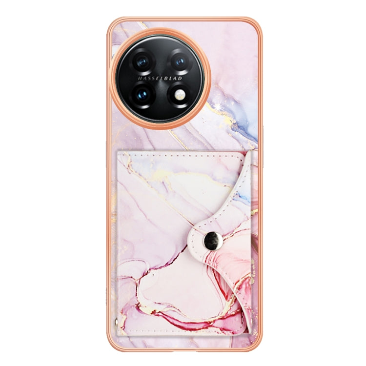 For OnePlus 11 Marble Pattern IMD Card Slot Phone Case(Rose Gold) - OnePlus Cases by buy2fix | Online Shopping UK | buy2fix