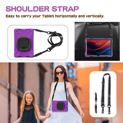 For Lenovo Tab M11 /Xiaomi Pad 11 2024 Silicone Hybrid PC Tablet Case with Holder & Shoulder Strap(Purple) - Lenovo by buy2fix | Online Shopping UK | buy2fix