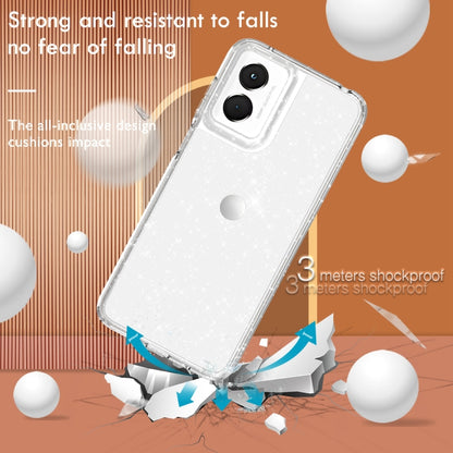 For Motorola Moto G Play 4G 2024 Terminator Style Shockproof Phone Case(Glitter White) - Motorola Cases by buy2fix | Online Shopping UK | buy2fix