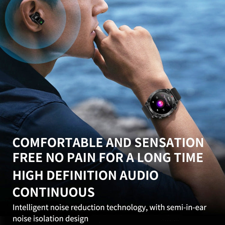 LEMFO T95 1.52 inch IPS Screen 2 in 1 Bluetooth Earphone Smart Watch Support Health Monitoring(Silver) - Smart Watches by LEMFO | Online Shopping UK | buy2fix