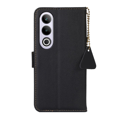 For OnePlus Ace 3V Side-Magnetic TJ Genuine Leather RFID Phone Case(Black) - OnePlus Cases by buy2fix | Online Shopping UK | buy2fix